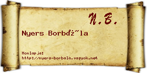 Nyers Borbála névjegykártya